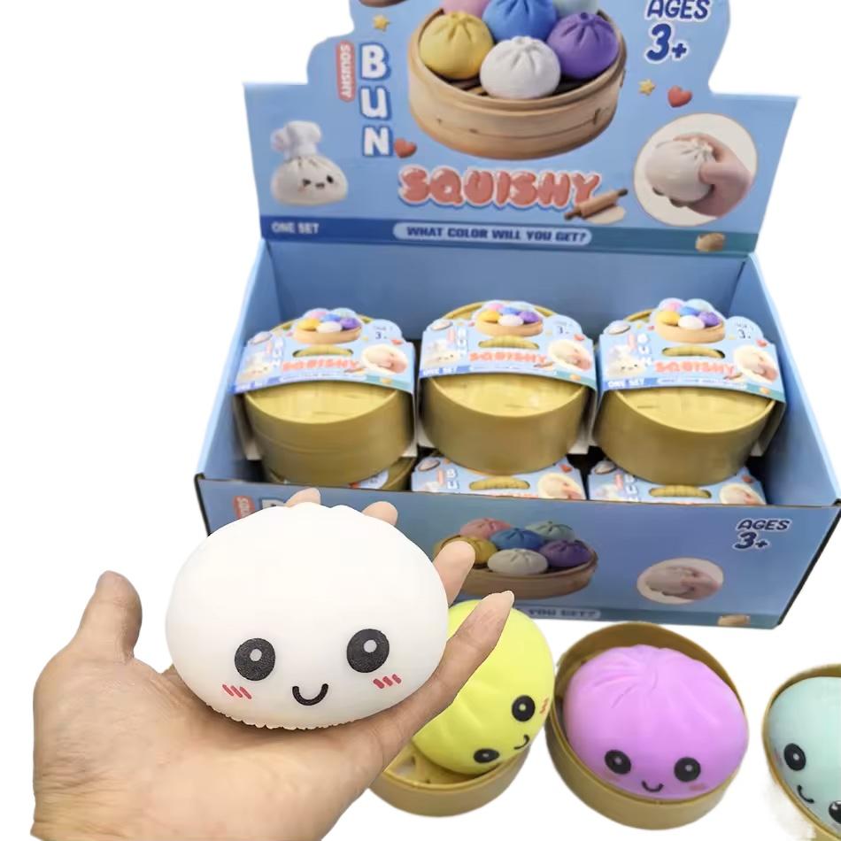 Bai Fen Bai Toys Colorful Simulated Dumpling Squishy Relaxing Relieve Anxiety Antistress Enhance Happiness Reusable Rebound Squeeze Reliever Toys