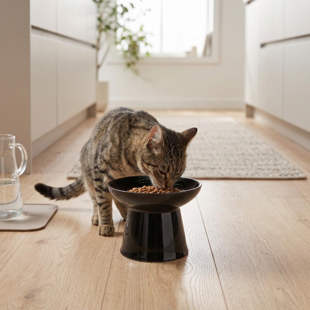 Elevated Ceramic Cat Water Bowl   Fatigue Neck Care Large Capacity Bowl for Cats and Dogs