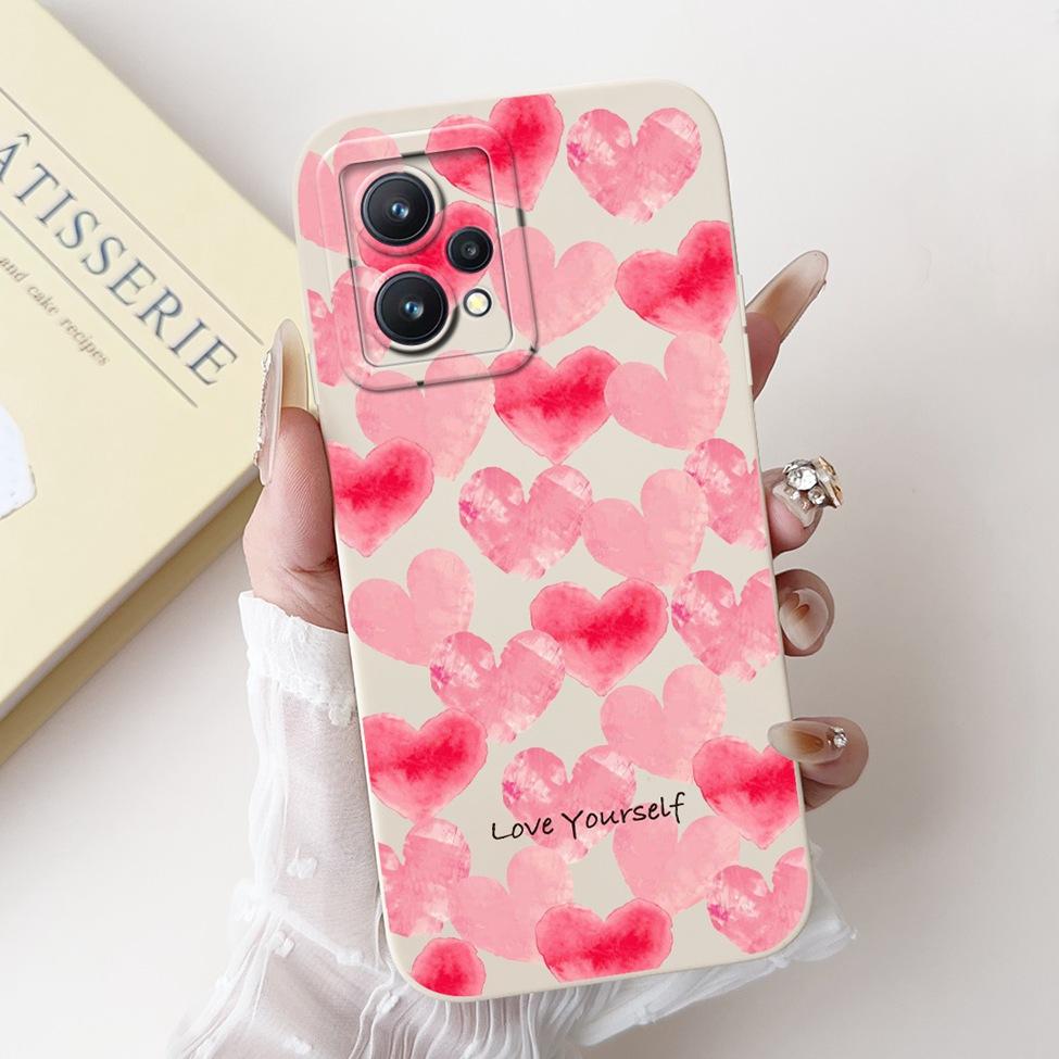 For Realme 9 4G Case RMX3521 Silicone Cute Cat Fashion Butterfly Flower Love Painted Shockproof Cover For Realme 9 4G Phone Case