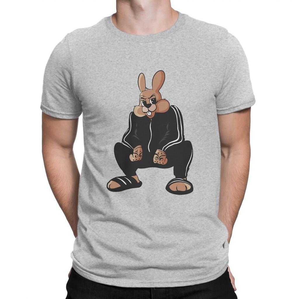 Rabbit Russian Cyka Blyat Mans TShirt Nu Pogodi Well Just You Wait Wolf Hare Cartoon Crewneck Tops Fabric T Shirt Humor