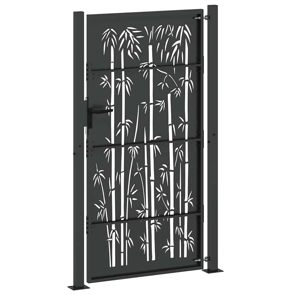 Garden Gate Black 110 X 205 Cm Powder Coated Steel