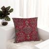 1 Stück Rote Persische Blumige Kissenhülle, Böhmische Kilim Medaillon Druck Überwurf-Kissenhülle, Ethnische Wohnkultur Für Sofa Schlafzimmer