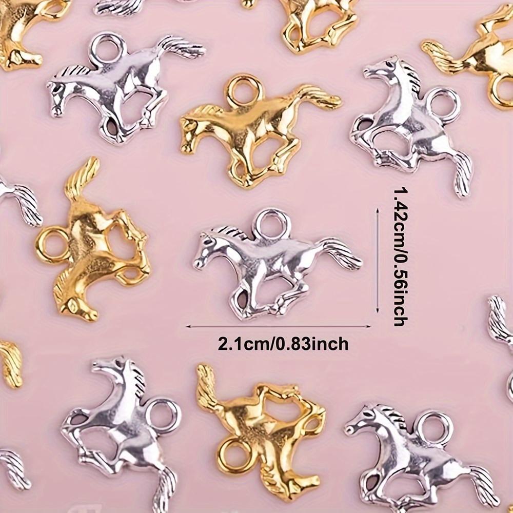 20/50/100pcs alloy material creative horse shaped pendant equestrian sports horse shaped pendant DIY retro zinc alloy jewelry accessories horse
