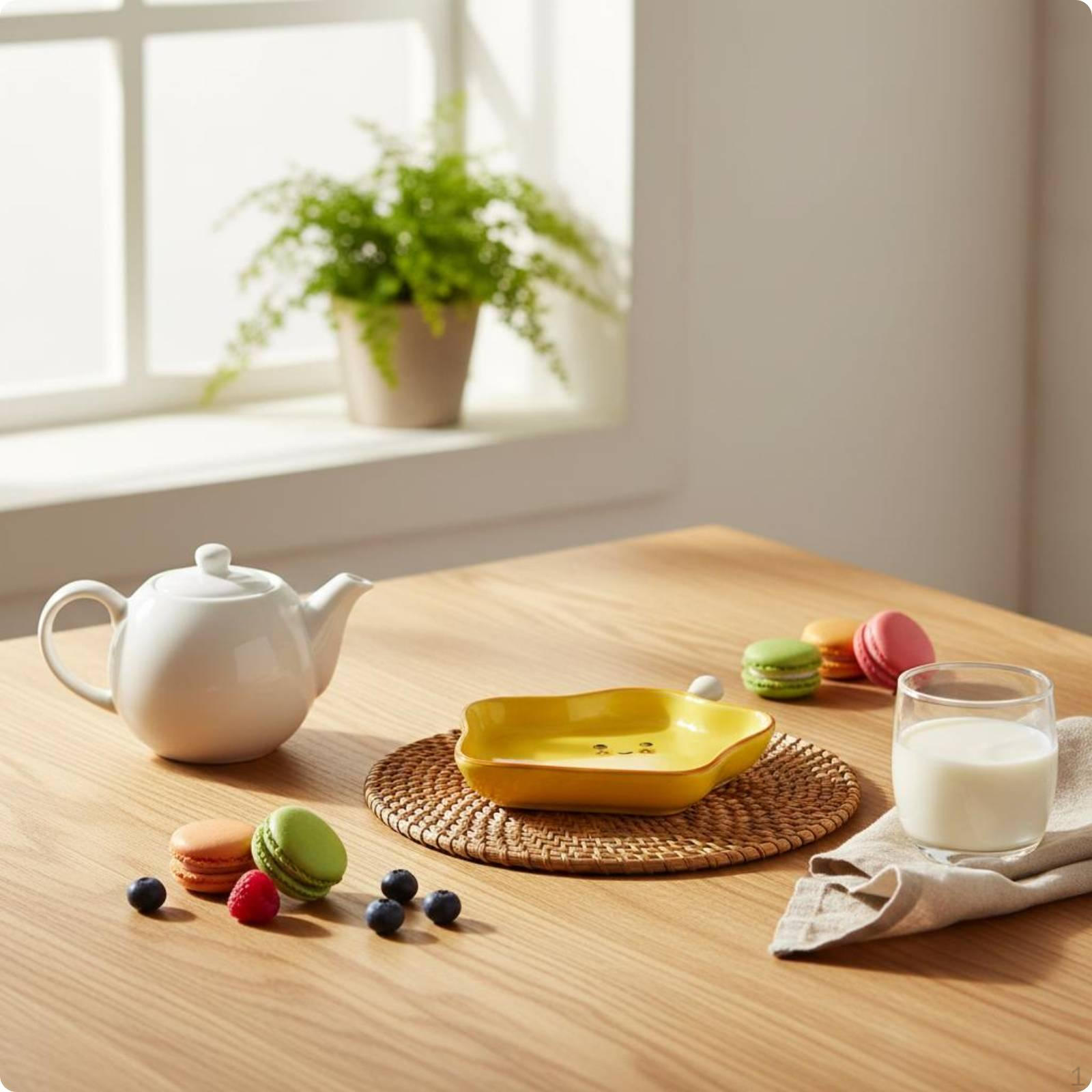 Ceramic Serving Dish Side Tab Handle Shallow Glazed Tableware Pineapple Bun Star Bun