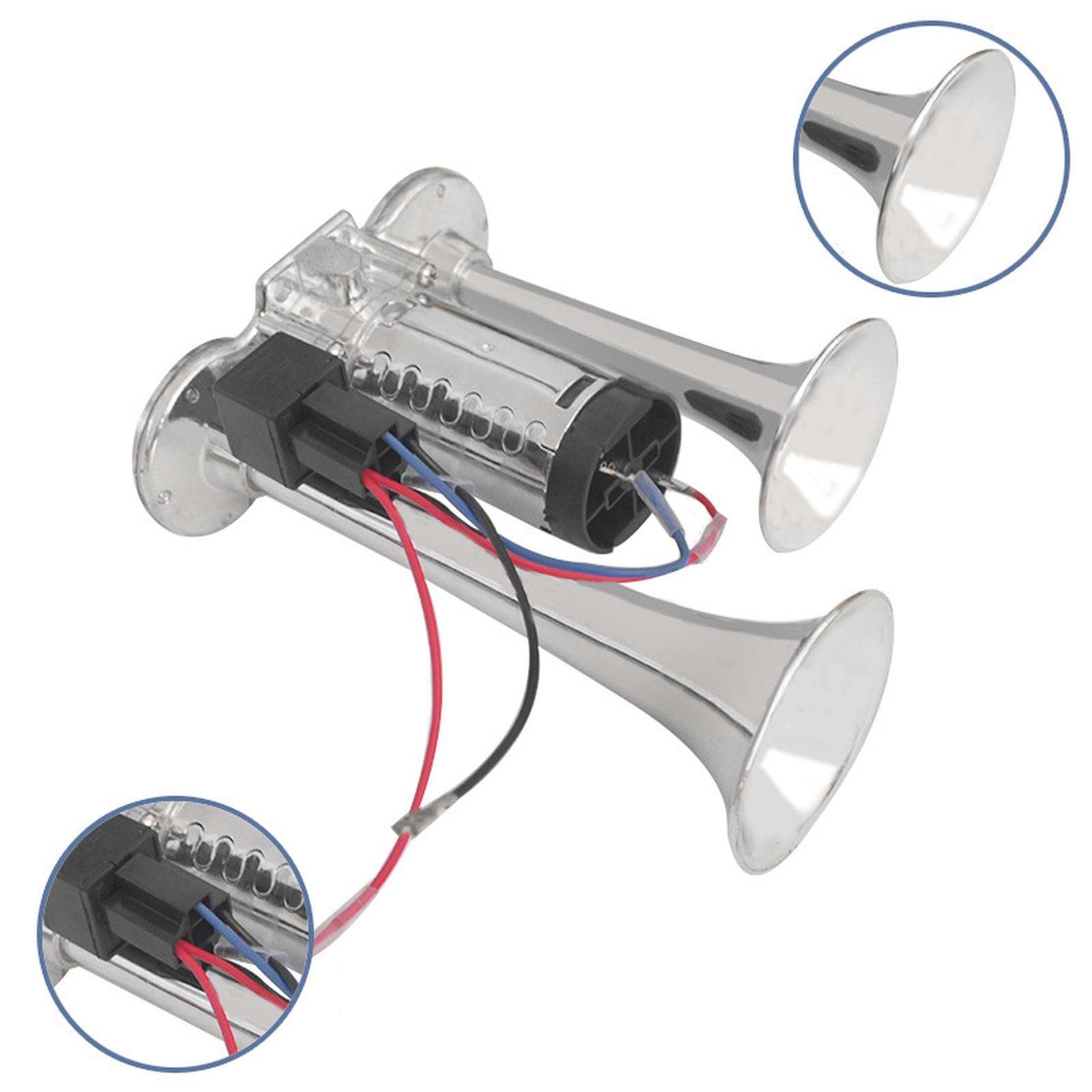 

12VConjoined electric horn 12V double tube horn, car horn, truck horn Speaker replacement parts One Size