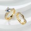 Ou Ni Luxury Rhinestone Twisted Diamond Ring: Elegant European-American Style, Thin Band