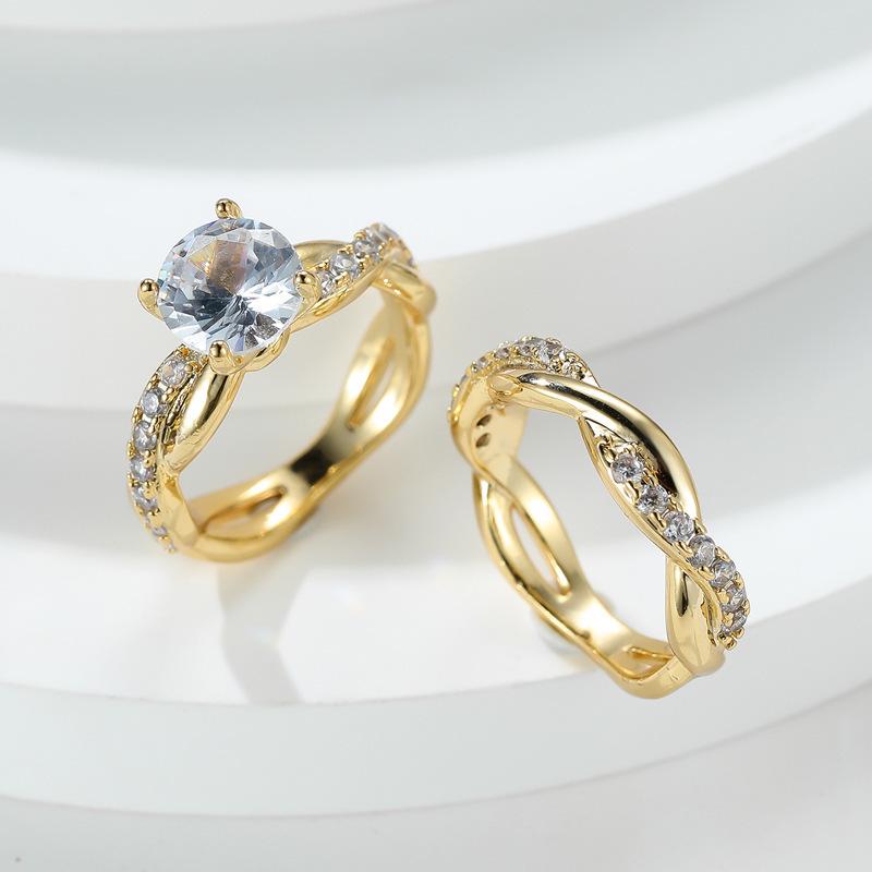 Ou Ni Luxury Rhinestone Twisted Diamond Ring: Elegant European-American Style, Thin Band