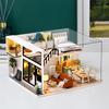 Puppenhaus Bausatz 3D Holz Mini Puppenhaus Montage Gebäude mit Möbelbausatz Spielzeug Kinder Geburtstagsgeschenk 3D Puzzle Handgefertigt