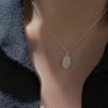 S925 Sterling Silver Niche Design Sense Retro Portrait Simple Necklace Korean Style Fashionable Collarbone Chain