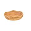 Rattan Woven Wicker Storage Tray Fruits Bread Baskets Handmade Crafts Tableware for Kitchen Countertop Decor Round Organizer