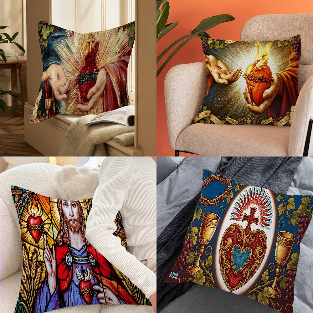 Sacred Heart of Jesus Pillow Anime Pillow Sofa Bed Head Pillow Cover Cushion Cover Fashion