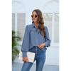 Vår og høst dameskjorte Plissert langermet bluse Topper Temperament Elegant Plus Size