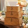Rattan Straw Storage Basket with Lid - Wedding Gift or Festival Souvenir Organizer