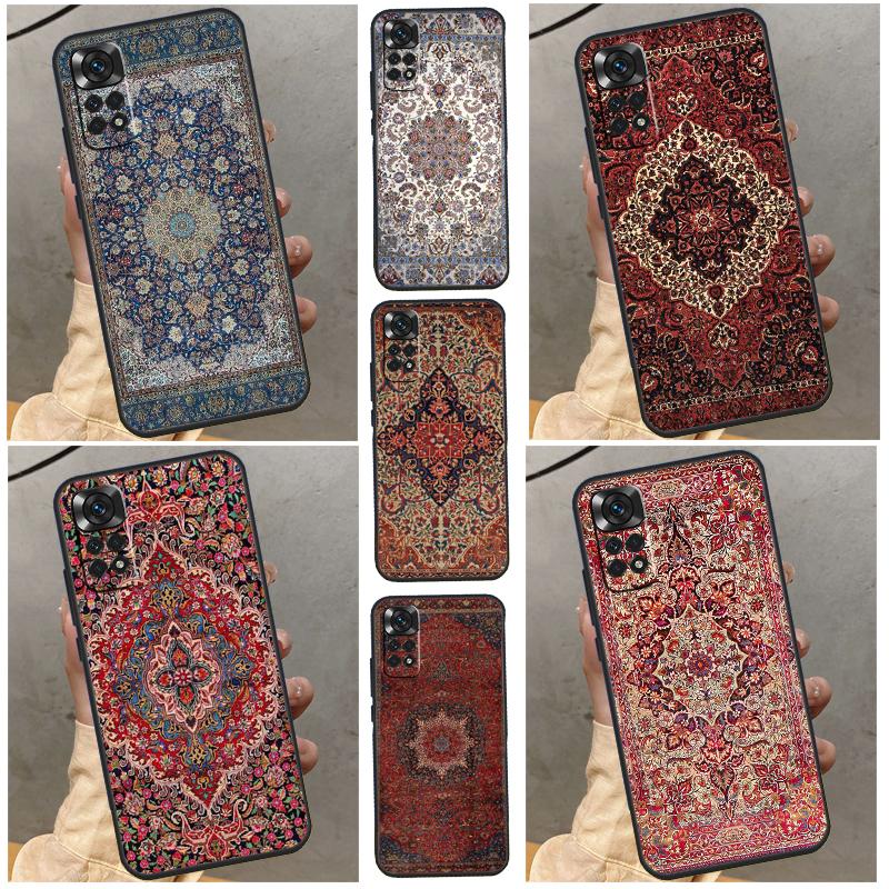 Persian Carpet Floral Pattern Phone Case For Xiaomi Redmi Note 8 9 10 11 12 Pro 11S 10S 9S 8T Redmi 10A 10C 9A 9C Cover