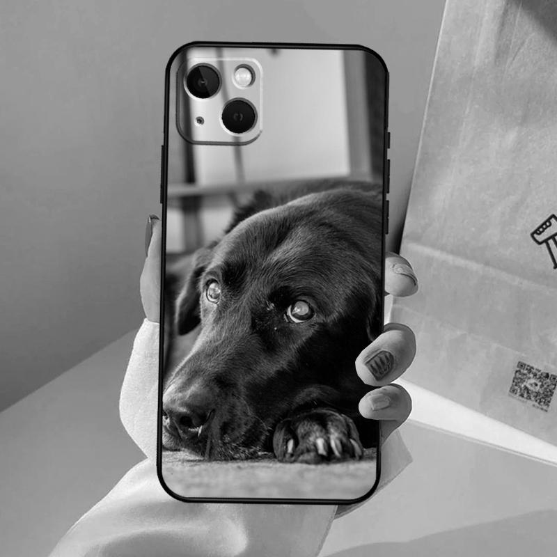 Black Labrador Dog Phone Case For iPhone 17 Air 16 15 13 11 12 14 Pro Max 13 12 mini 15 16 Plus 16e Cover Coque