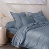 4-piece Percale Cotton Sheet Set "Julian" for Bed 140 X 190 Cm Pure Cotton - Julian Blue Jean -