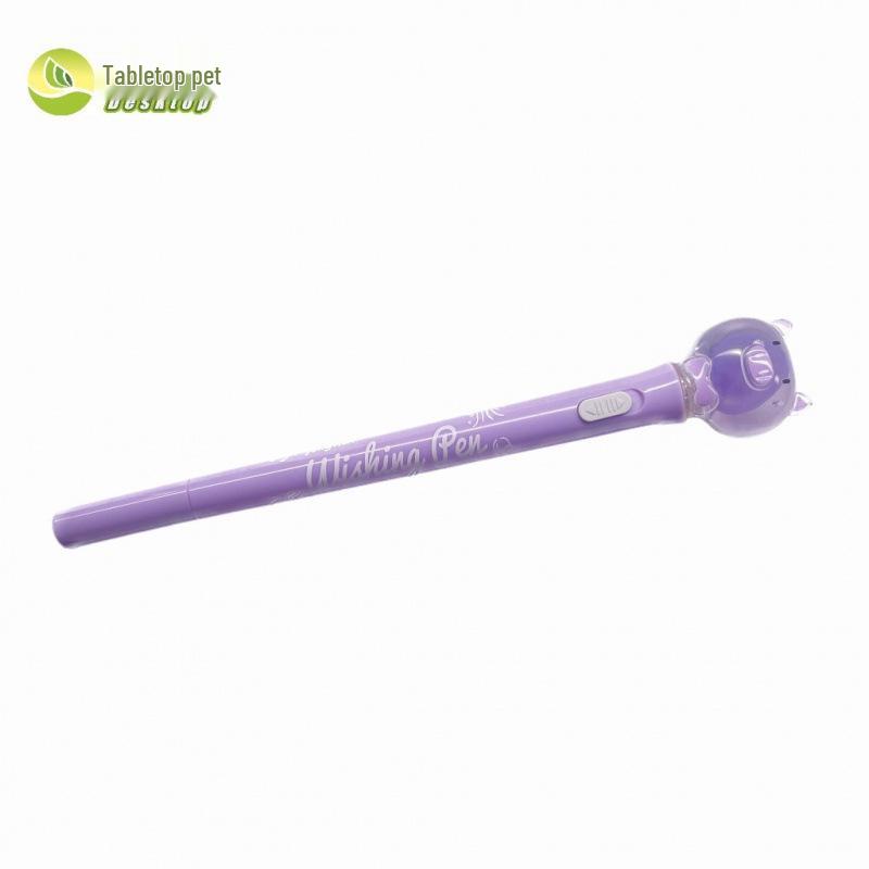 Glow-in-the-Dark Jellyfish Gel Pen - Real Specimen, Light-Up Feature, Cute Piglet & Bear Design, Perfect for Students.