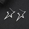 Hollow Cut-Out Five-Point Star Earrings Minimalist Hip Hop Stud Earrings Versatile Ear Jewelry
