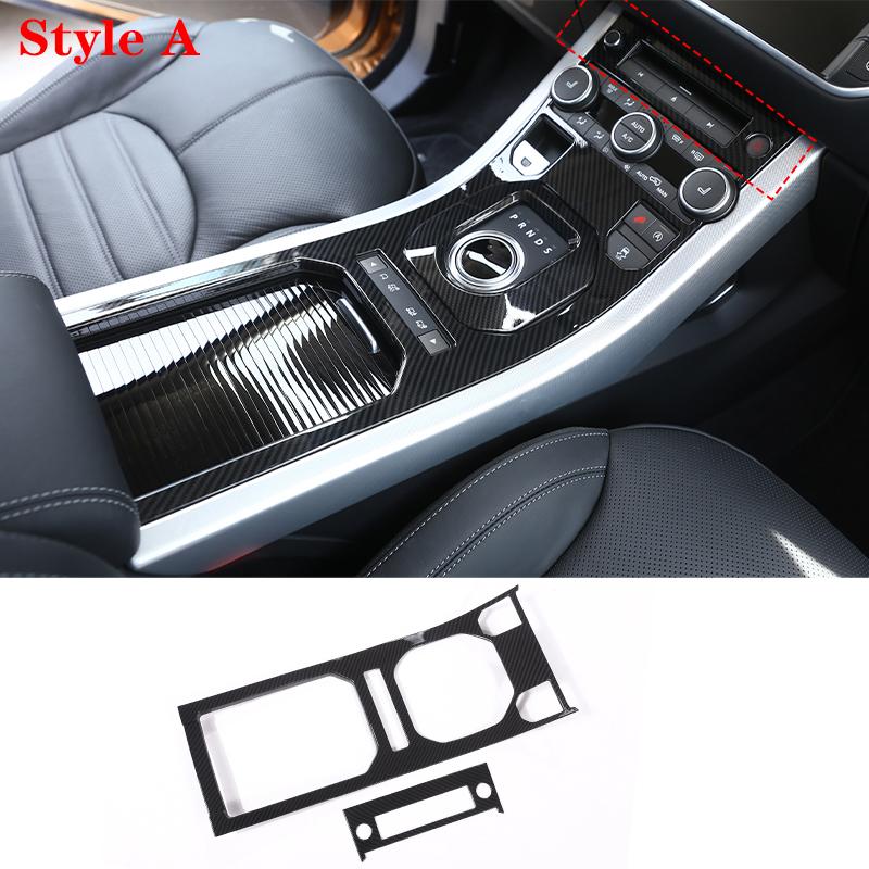 For Land Rover Range Rover Evoque 2011-2018 Car Carbon Fiber Interior Gear Shift Console Decoration Cover Stickers Accessories