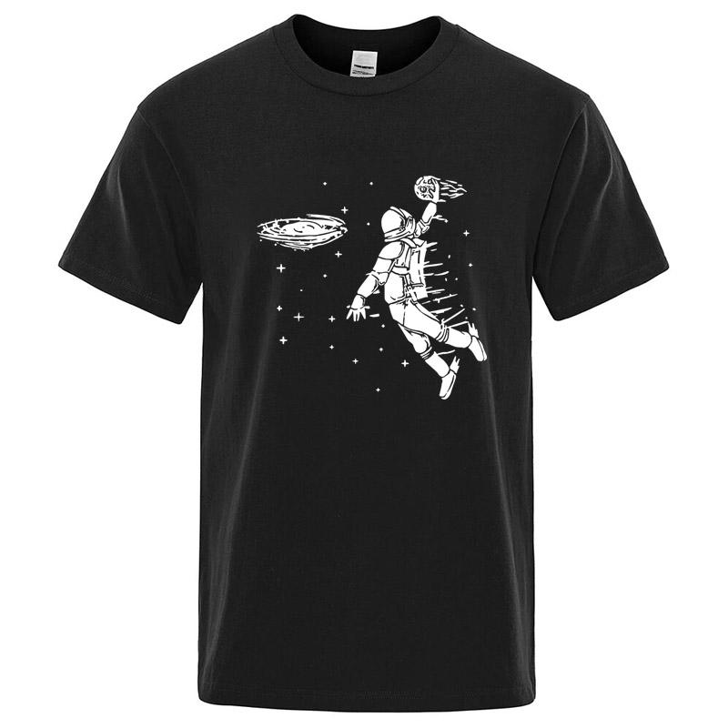 

Summer Mens Tshirt High Quality 100 Cotton Funny Astronaut Print Casual Loose Cool Men Casual Loose Oneck Men Tshirt Tee Top M