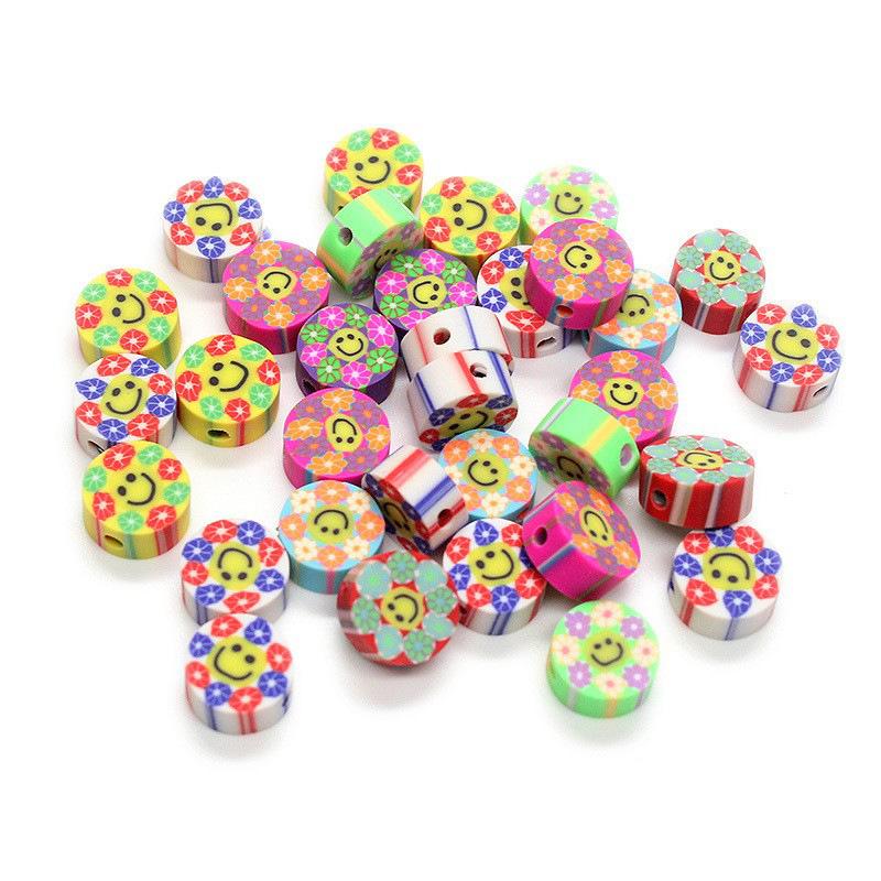 Soft Pottery Pieces Beaded Diy Mobile Phone Chain Accessories Loose Beads Smiley Face Letters Animal Fruit Mixed Soft Pottery