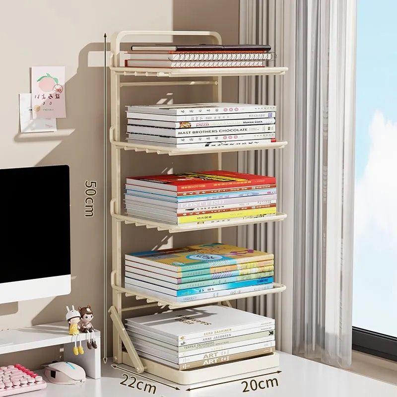 Small Size Desktop Bookshelf, Stable Dual Purpose Book Storage Rack, Simple Tabletop Organizer for Student Study Desk