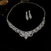 "High-End Luxury Drop Necklace and Earrings Set - European and American Niche Versatile Jewelry"