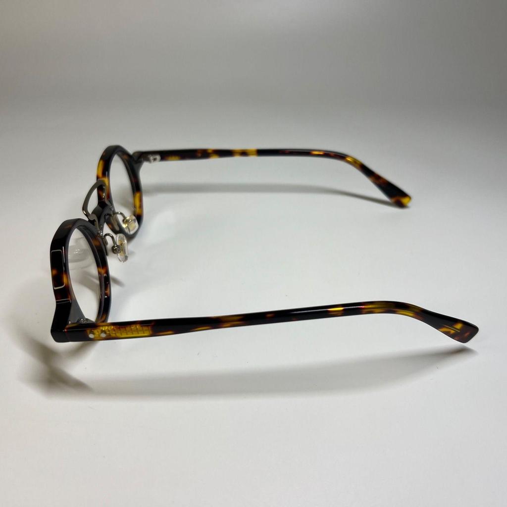 Used New and unused Sunglasses Glasses Eyewear French Vintage Round Round Glasses Boston Retro Tortoiseshell Brown Demi Men's Women's Unisex G-2