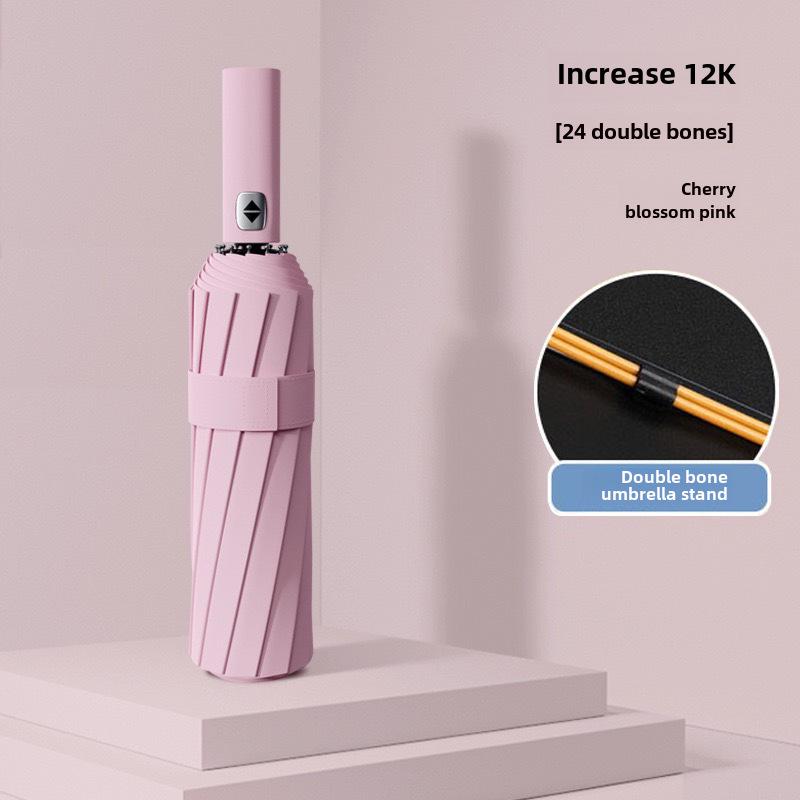 24-Rib Automatic Folding Women's UV Protection Sunshade Umbrella