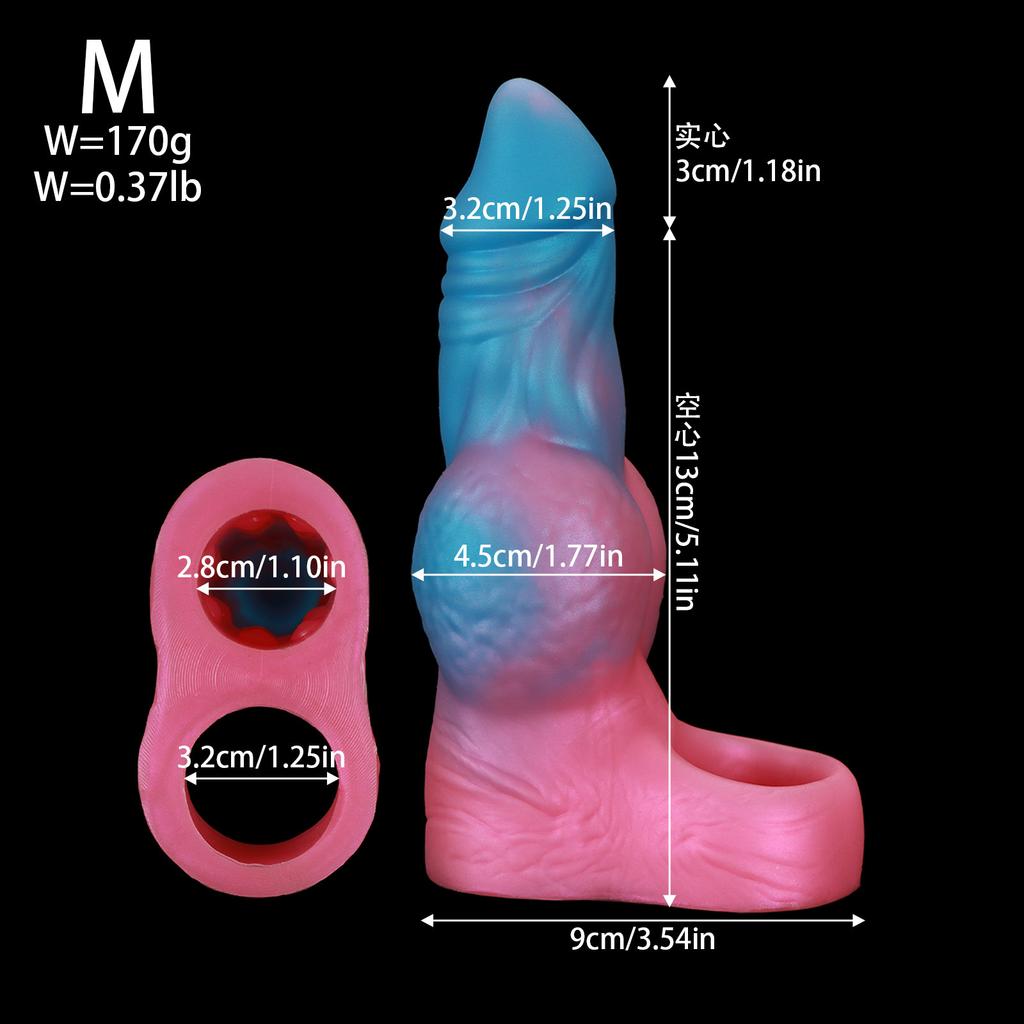 Manicotto Estensore per Pene - Design Vuoto Extra Large Addensante, Silicone Liquido per Piacere e Fiducia Potenziati