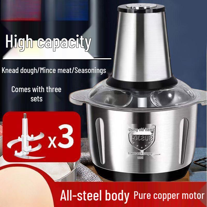 German Electric Meat Grinder & Vegetable Chopper: Stainless Steel, Multi-Functional Blender & Chili Cooker