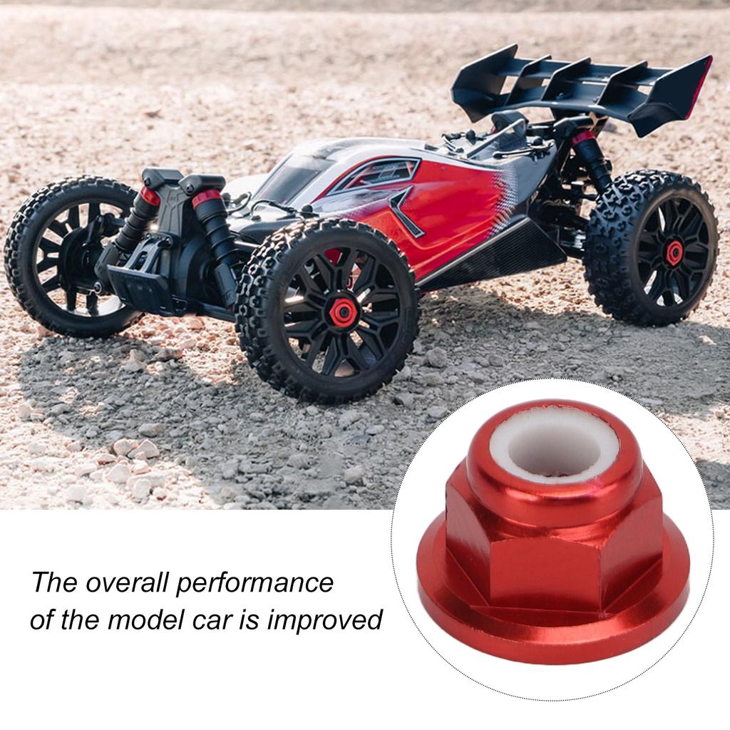 4Pcs RC Car Nuts M4 Aluminum Alloy 4mm Inner Diameter RC Car Accessory for 1 Celsius 10 Remote Control Vehicle