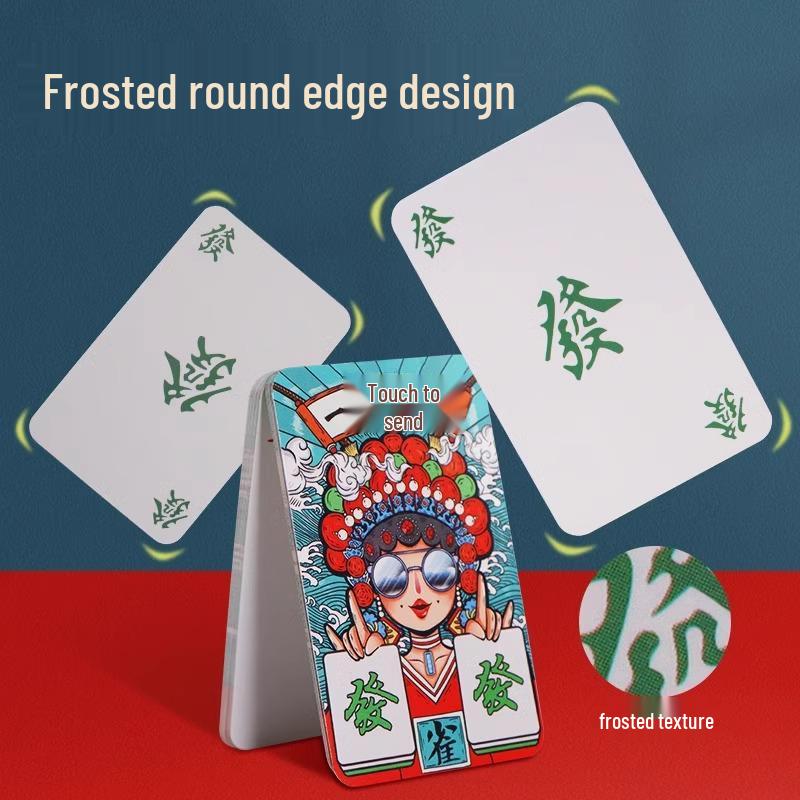 Wodoodporne karty do gry Mini Mahjong: Zestaw 144 kartek papierowych, odpornych na zużycie i składanie, niełamliwych, przenośnych.