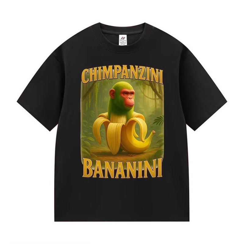 Chimpanzini Bananini Funny Banana Monkey Meme Print T-shirts Women Clothing Fashion Cotton T-shirt Unisex Summer O-Neck T-shirts