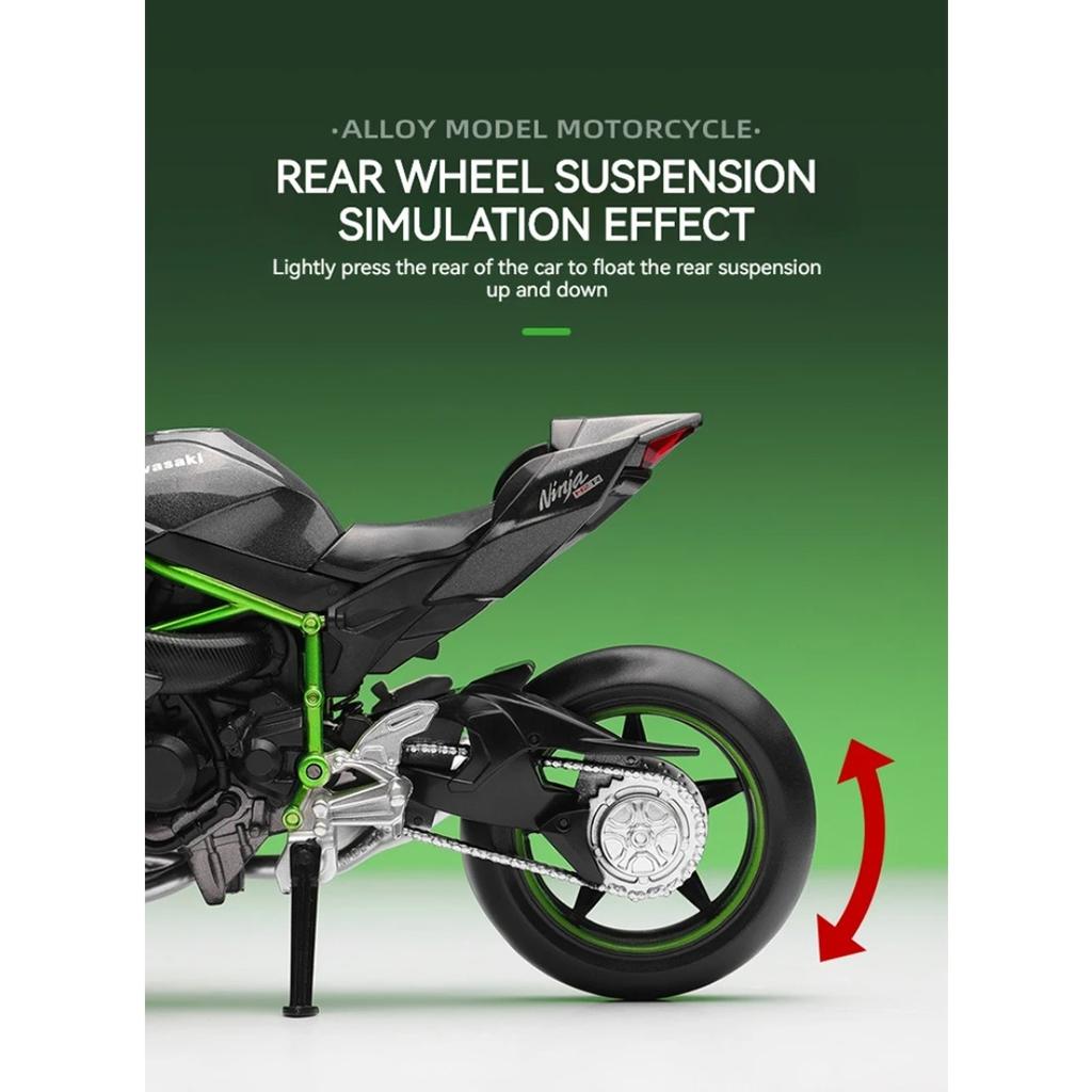 1/12 Scale Die Cast Motorcycle Model for Kawasaki Ninja H2R, Motorcycle Model, Kids Moto Toy or Collection, Boyfriend