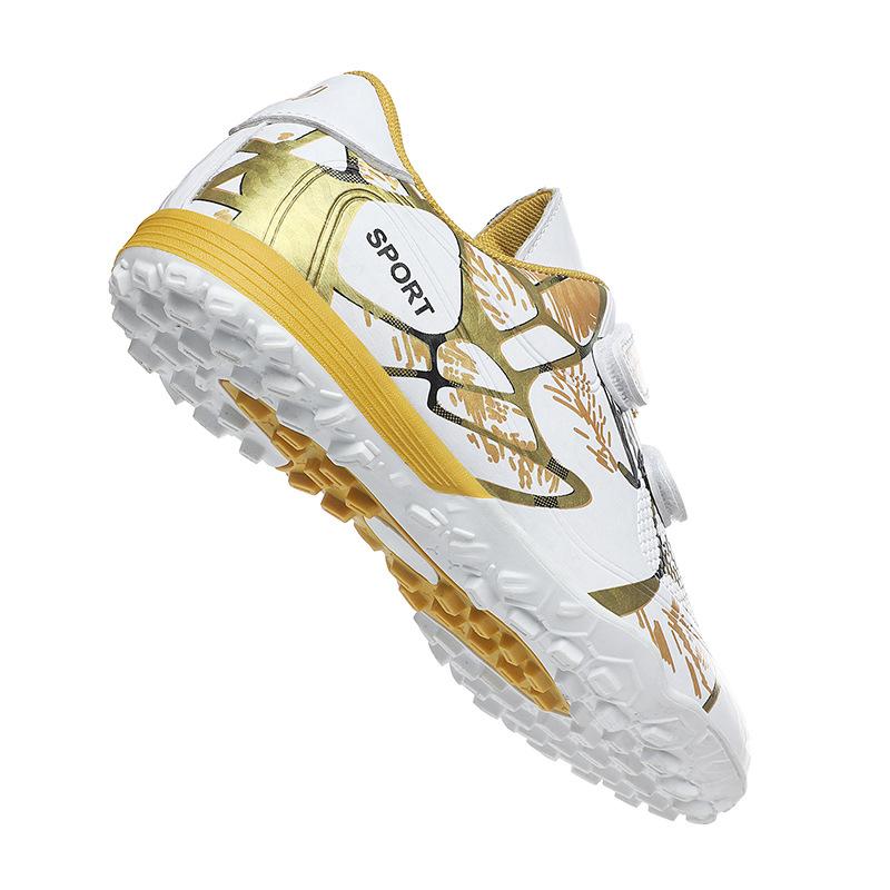 Children's football shoes tf broken nails artificial turf FG nails leather feet youth students Velcro training shoes spot