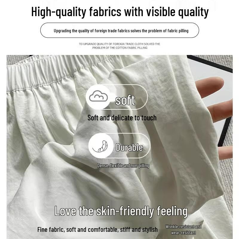 High-Waisted Drapey Women's Slimming Wide-Leg Floor-Length Summer Pants