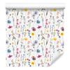 Wild Flowers White Wallpaper for Living Room and Bedroom 50x1000