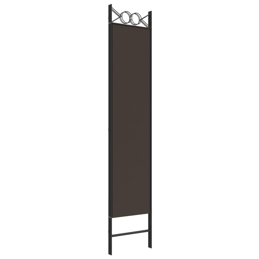 3 panel Room Divider Brown 120x200 cm Fabric