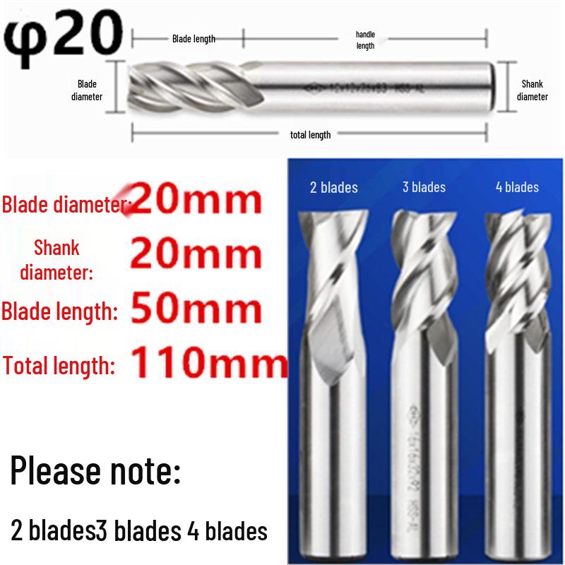 Guiyang Xiaohe DHZ High-Speed Steel 2/3/4-Flute Milling Cutter