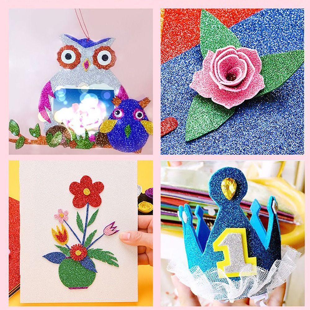 Flash Colorful Handmade Paper Self-adhesive Sparkles Paper DIY Handcraft Cutters Paper