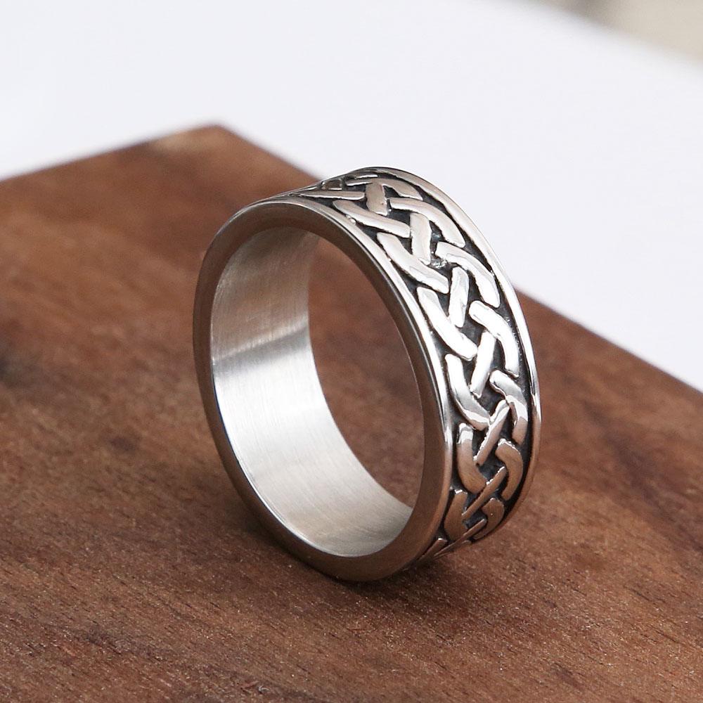 Vintage Stainless Steel Viking Odin Trinity Ring Punk Simple Nordic Celtics Knot Ring Men Women Amulet Fashion Jewelry Gift