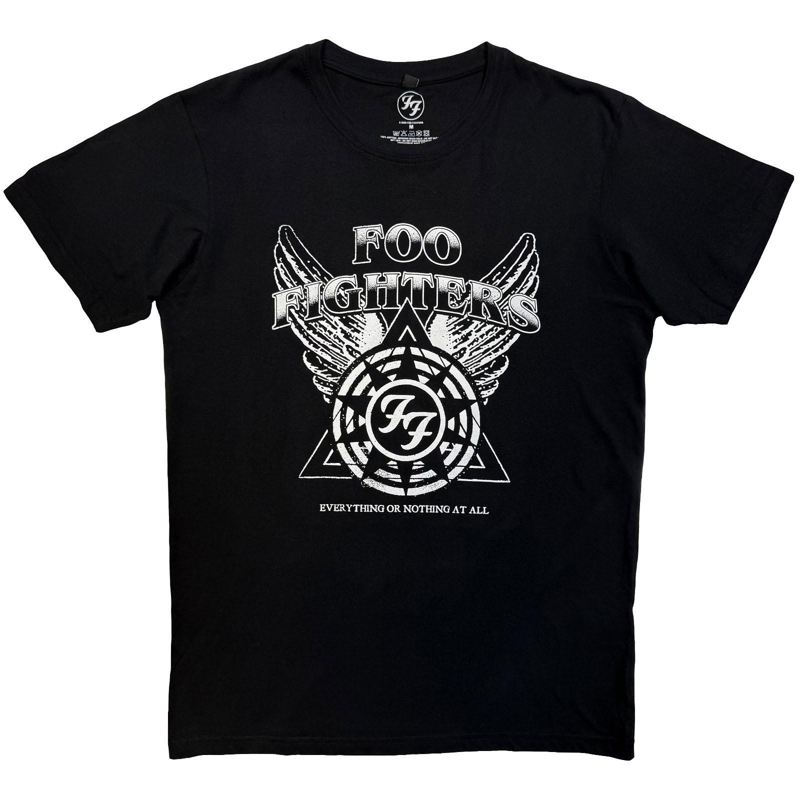 Men s Foo Fighters Everything Or Nothing At All Logo Vintage T-shirt Large Black L