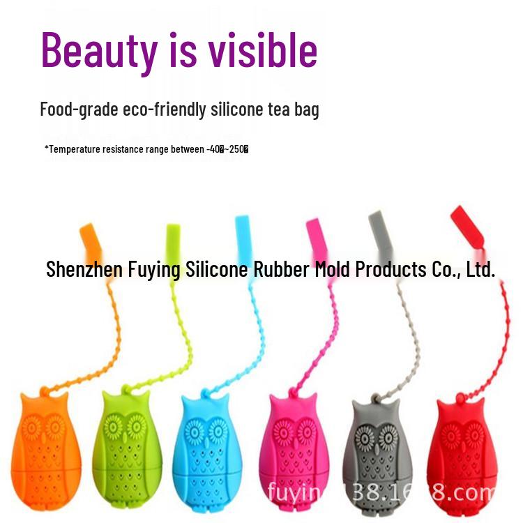 

Силиконовый заварник для чая в форме совы и аксессуар-сито серый