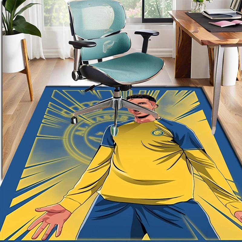 Cristiano Ronaldo Pattern Rug, Indoor/Outdoor Mat, for Picnic, Gameroom, Bedroom, Office, Living Room, Home Decor Carpet, Birthday Gift