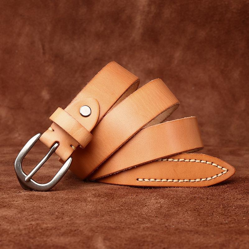 

2.8Cm Wide Fashion Versatile Primary Color Belt Women S Leather First Layer Cowhide College Style Casual Jeans Belt Women 115cm