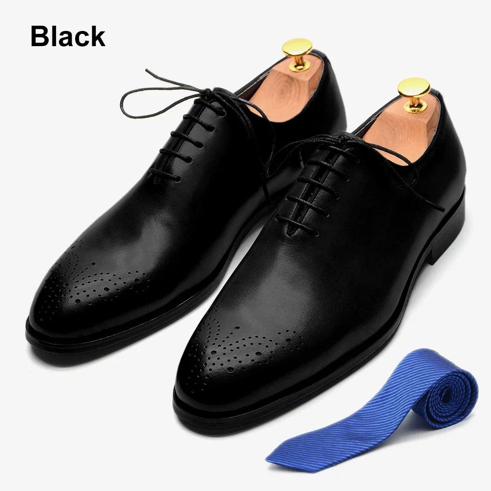 Pantofi Oxford de Lux Clasici pentru Bărbați, Croială Întreagă, Piele Naturală, Lucrați Manual, cu Șireturi, Pantofi Formale pentru Bărbați, Nuntă, Afaceri, Birou