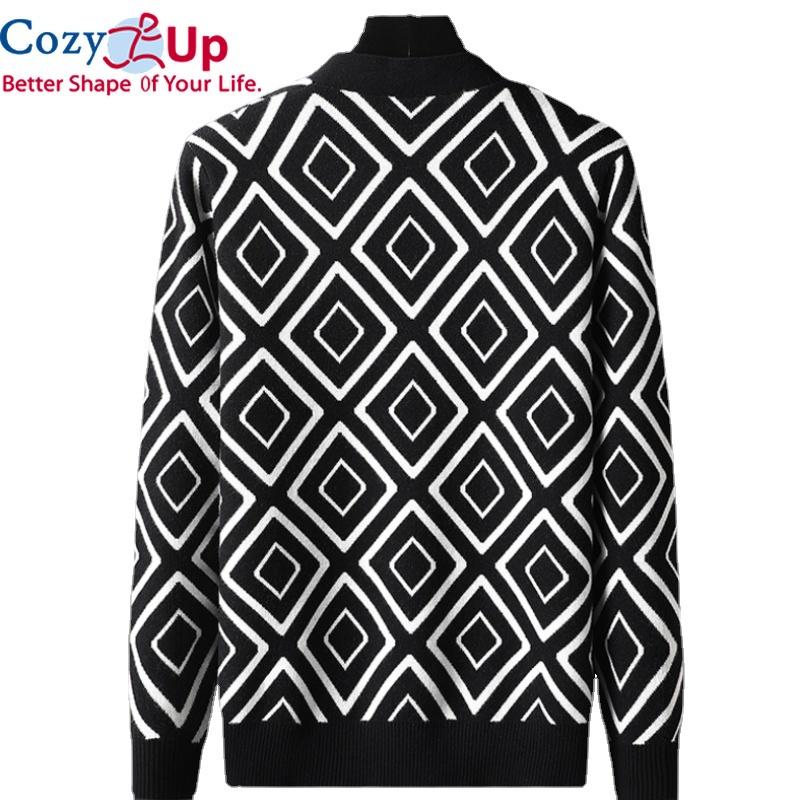 Cozy Up Cardigan Pánsky sveter Klasické svetre s kešu kvetmi Kabát Pletené vrchné oblečenie