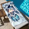 1pc Winter Wilderness in Wolf Paw Print 2D Printed Microfiber Beach Towel, quick dry super absorbent. Great for beach, pool