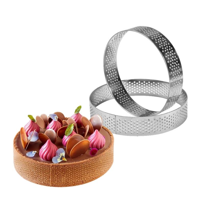 Perforated Mousse Ring Stainless Steel Cake Mould Round Baking Tools Decorating Molds Kitchen Accessories 9 Sizes Choose